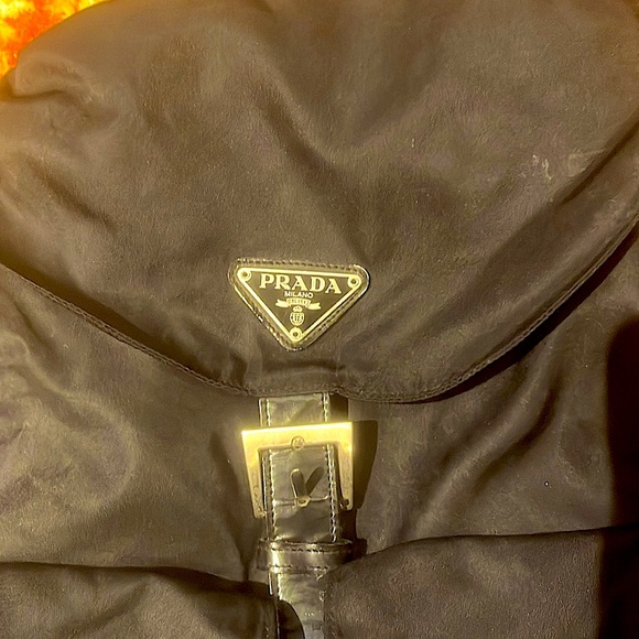 Prada tessuto drawstring backpack in black. - Picture 4 of 6